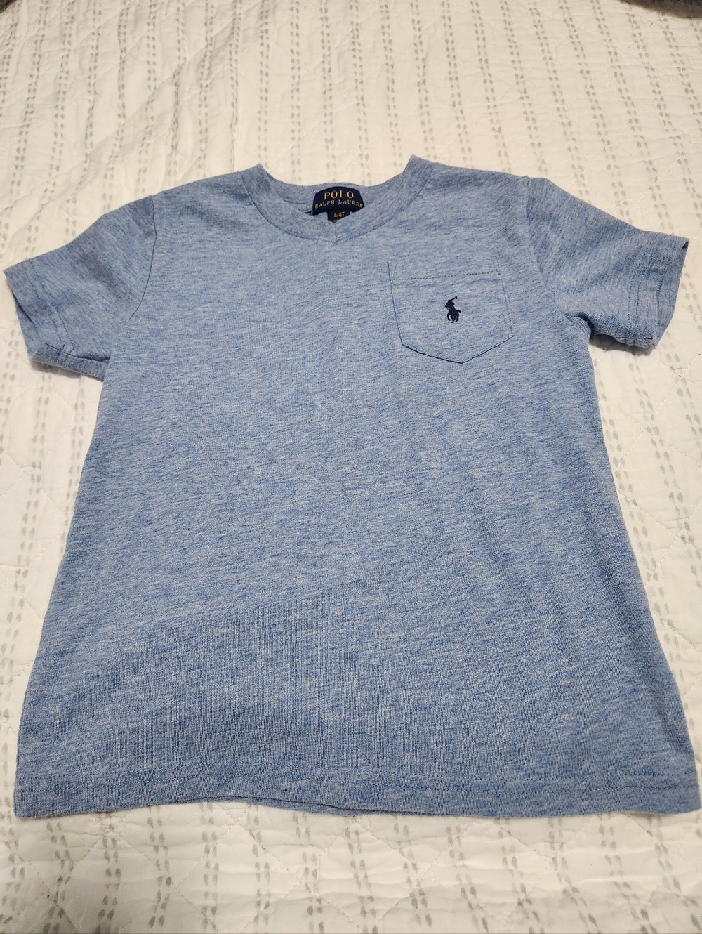 Ralph Lauren Light Heather Blue Short Sleeve Pocket Tee